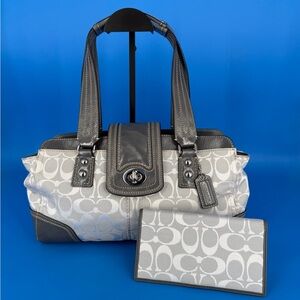 Coach Vintage Hamptons Carryall Shoulder Bag & Checkbook Cover Set  COA